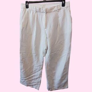 H&M Womens Linen Blend Cropped Pants Size 12